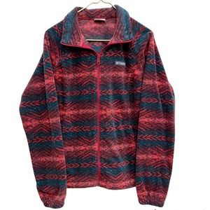 Columbia Aztec Patterned Full Zip Fleece Benton Springs Jacket Size XL